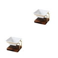 thumbnail image 4 of Yuarrent Portavelas de aceite esencial con base de madera - Quemador de aceite acogedor y de amplia aplicación Melt Home Wax Square 2 Cuadrado 2 2Conjunto, 4 of 6