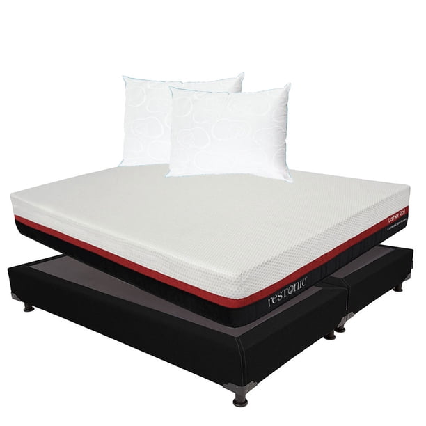 Colchón en caja King Size Roll + Box + 2 Almohadas Osos