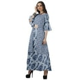 thumbnail image 4 of Moomaya Printed High Low Crop Top Kurti Palazzo Set Ethnic Indian Clothing Set For Womens, 4 of 9