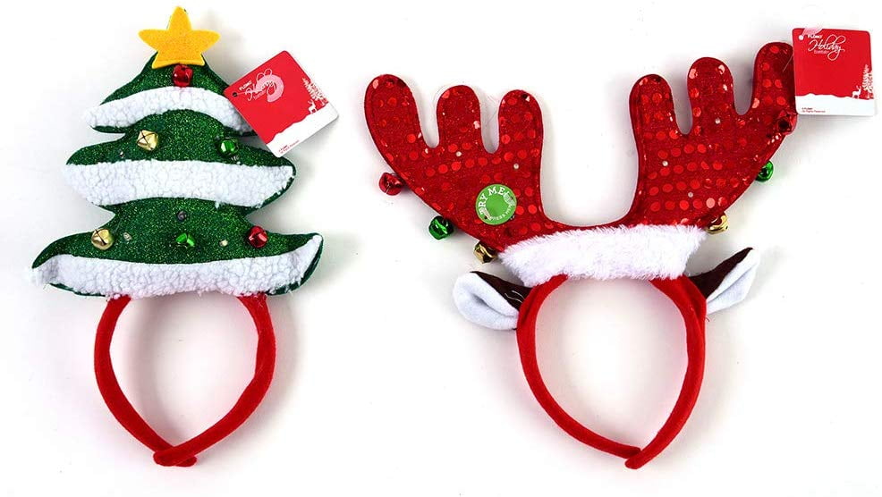 FLOMO Light Up LED Christmas Reindeer Antlers Christmas Tree Headbands