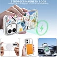 thumbnail image 4 of Magnetic Case for iPhone 13 iPhone 14, Compatible with Magsafe, PC Hard Shell & Silicone Inner Bumper, Anti-Scratch Full-Body Cover Shockproof Slim Design - Travel Stamps Tourist, 4 of 7