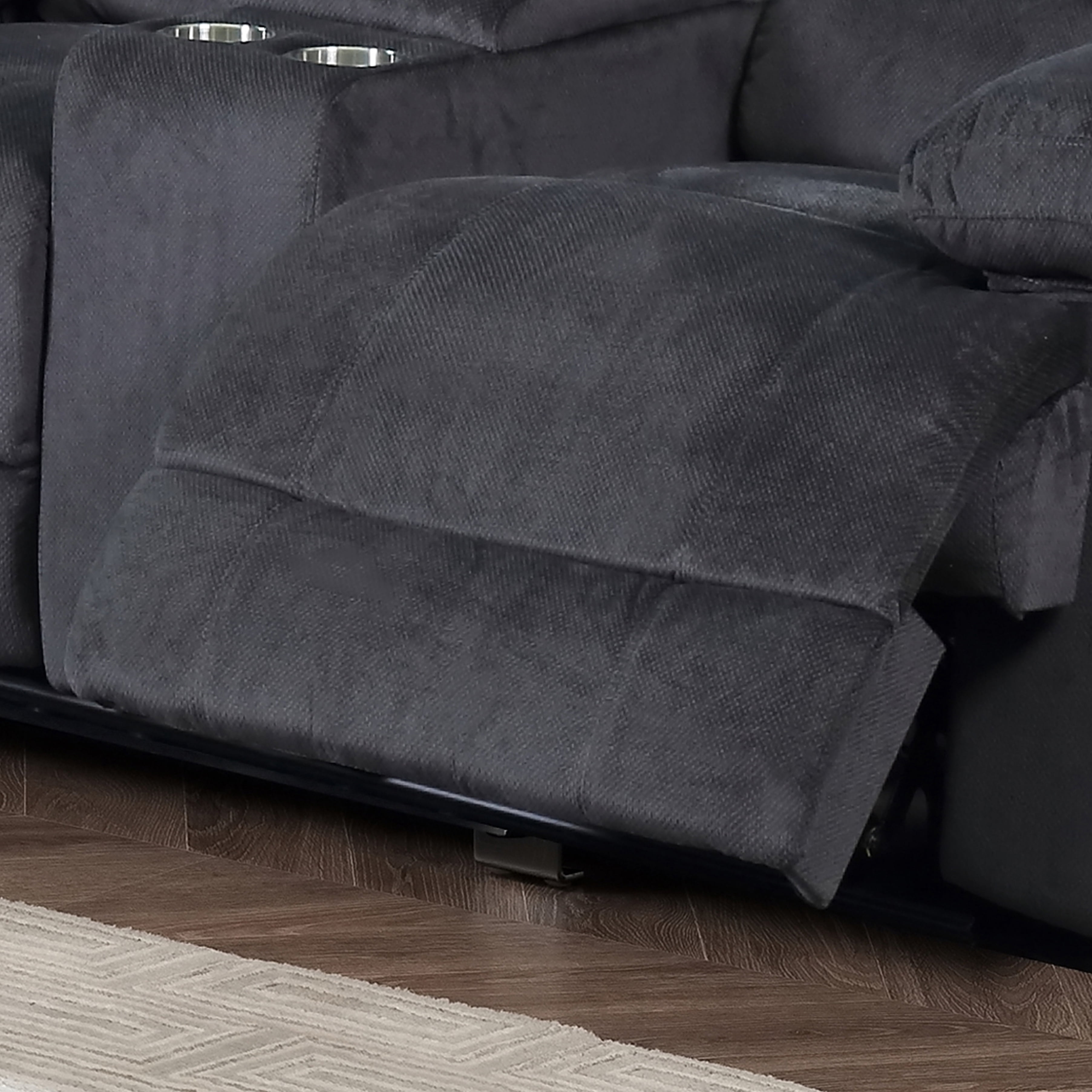 AC Pacific Kevin Grey Reclining Living Room2-Seat Love Seat with Console