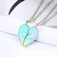 thumbnail image 3 of Best Friend Necklaces for 2 Girls Magnetic Colorful Illusion Matching Heart Necklaces for Best Friends Gifts for Birthday Christmas Presents for Bestie Glitter friend Friendship Necklace, 3 of 6