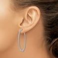 thumbnail image 3 of Primal Silver Sterling Silver Rhodium-plated Cubic Zirconia In and Out Hinged Hoop Earrings, 3 of 4