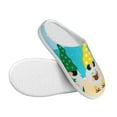 thumbnail image 3 of Daiia Gnomes On The Beach Print Women’s Fuzzy Slippers Memory Foam Lightweight House Shoes Cozy Loafer Flannel House Shoes-42/43, 3 of 7