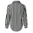 thumbnail image 5 of Football Shirts for Women V Neck Denim Shirts for Juniors Women Casual Lapel Button Stripe Print Sun Long Sleeve Shirt Top plus Size Business Casual Tops, 5 of 7