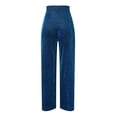 thumbnail image 3 of KaLI_store Pants for Women Women's High Waisted Casual Pants Straight Wide Leg Solid Long Office Trousers Blue,S, 3 of 5