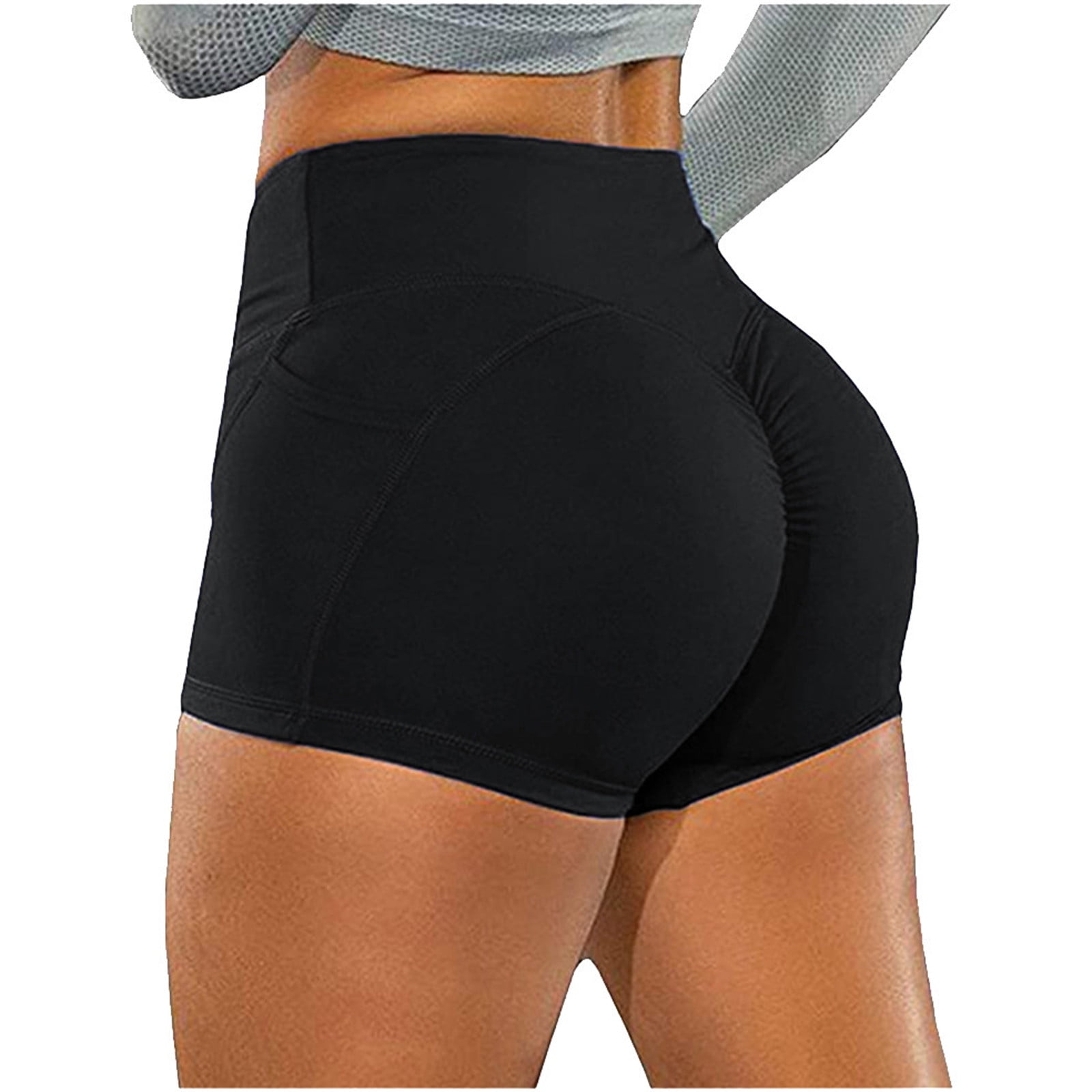 Womens Running Shorts High Waisted Print Scrunch Butt Lifting Booty