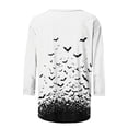 thumbnail image 4 of NSLGXD Plus Size Women's Tshirts 3/4 Sleeve Crew Neck Black Bats Print Spooky Halloween Lightweight Tees S-5XL, 4 of 5