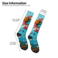 thumbnail image 2 of Daiia Sports Socks Whimsical Cats and Flowers Scene Printed Novelty Crew Socks for Men Women Knee High Socks Cotton Socks Soft & Breathable Support Unisex Socks, 2 of 9