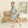 thumbnail image 4 of FORMRS Niños Bathrobe Unisex Hooded Robe Soft Plush Pajamas Sleepwear, Size 2-3T, Blue Retro Print, 4 of 7