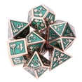 thumbnail image 1 of Juego de dados poliédricos de 7 piezas Número claro Metal brillante Inodoro Juego de mesa Dados para juegos de rol Verde, 1 of 5