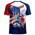 thumbnail image 4 of USA 2026 Soccer Cup Raglan Jersey for Men, Short Sleeve V-Neck Shirt with Statue of Liberty & Flag Print, Breathable Athletic Fan Top, Lightweight Sports Tee, 1 PC Navy S, 4 of 5