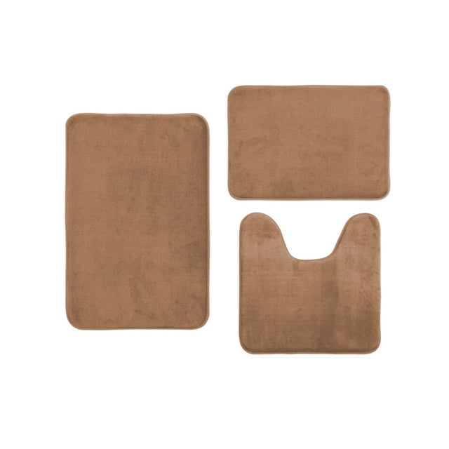 XWSHYW Cojines para Los Pies Alfombra Antideslizante Absorbente de Baño con Memoria de Terciopelo Coral 3 Unids/Set