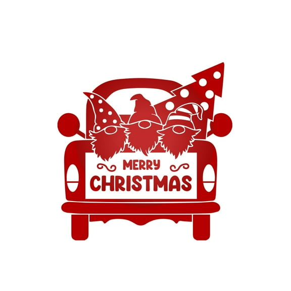 Vinyl Wall Art - Merry Christmas Gnome Christmas - 17" x 17" - for Christmas Season Living Room, Dining Room, Window Decoration