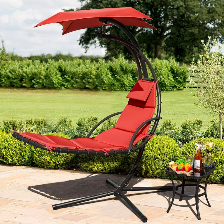Vineego Outdoor Adjustable Hanging Chaise Lounge Chair