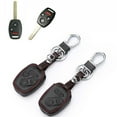 thumbnail image 2 of Leather Car Key Fob Case Cover Holder Bag For Honda Accord Civic CRV 4/3 Buttons USA, 2 of 15