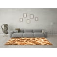 thumbnail image 3 of Ahgly Company Indoor Round Abstract Orange Modern Area Rugs, 5' Round, 3 of 4