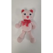 Handmade Amigurumi Teddy Bear Stuffed Plush Animal Toy Sleeping Friend Doll, Pink Bear, 3.93 inches