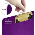 thumbnail image 3 of FMSHPON Eggplant Purple Clipboard Hardboard Wood Nursing Clip Board and Pull for Standard A4 Letter 13x9 inches, 3 of 7