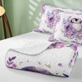 thumbnail image 4 of Erosebridal Penguin Twin Quilt Set for Girls, Purple Flowers Twin Coverlet Set, 2-Piece 1 Bedspread and 1 Pillowcase, 4 of 7