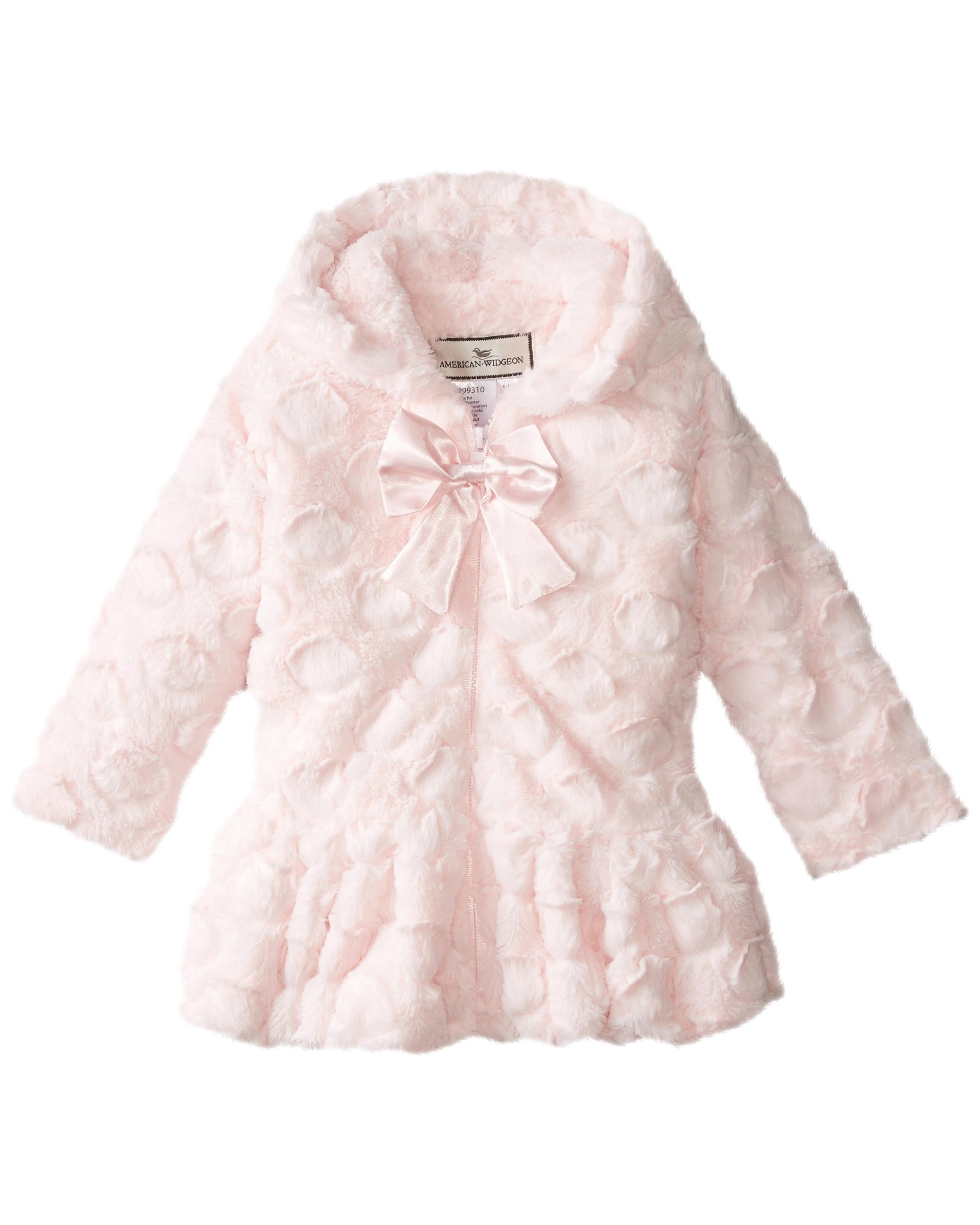 Widgeon Baby Girls Faux Fur Jacket - Diamond Pink Baby 18 Months