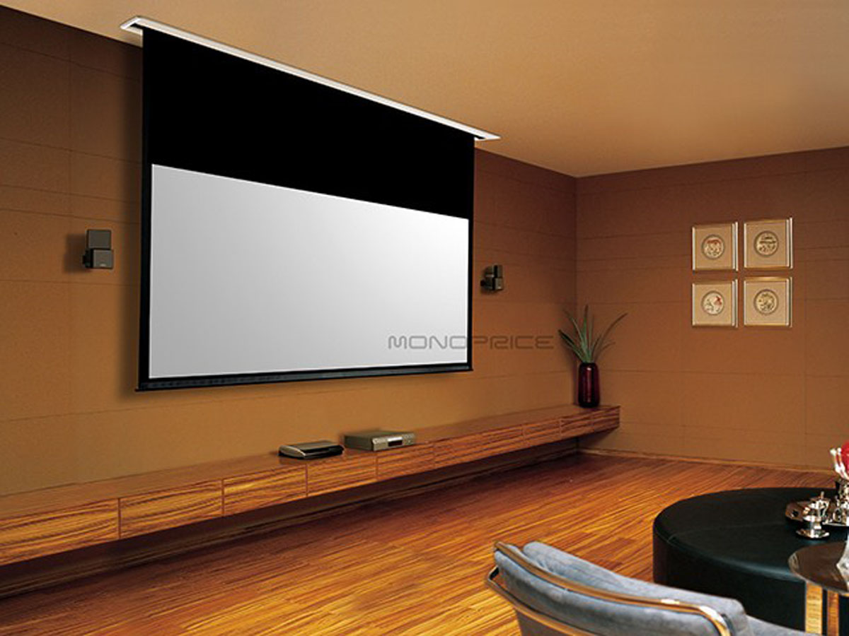 Monoprice Ceiling Recessed Motorized Projection Screen Matte