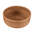 thumbnail image 3 of Natural Rattan Round Fruit Basket Wicker Tabletop Bread Serving Tray Weaving Food Storage Bowls(Large, 1Pcs), 3 of 9