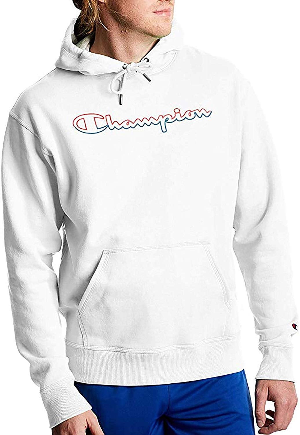white champion hoodie men's medium