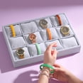 thumbnail image 4 of Sonducket Bandeja de joyería de reloj hecha de tela de terciopelo con 12 ranuras para almacenamiento y exhibición de organizador de relojes Ropa, zapatos y accesorios Miscelánea Negro, 4 of 6