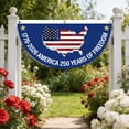 thumbnail image 3 of USA 250th Anniversary (1776-2026) Fan-Shaped Commemorative Flag - Patriotic "America 250 Years of Freedom" Bunting for Porch, Party & Home Decor Style 12, 3 of 5