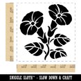thumbnail image 2 of Morning Glory Flowers Self-Inking Rubber Stamp Ink Stamper - Blue Ink - Large 1-1/2 Inch, 2 of 7