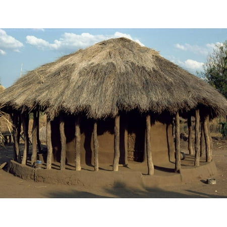Typical House in Village, Zambia, Africa Print Wall Art By Sassoon (Best Houses In Africa)