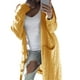 thumbnail image 1 of Qarigey Suéter de punto cálido de manga larga para mujer, cárdigan abierto frontal transpirable para invierno y otoño, abrigo para banquete, Abrigos y chamarras Amarillo XXXL Qarigey AP013007-16, 1 of 6