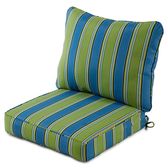 Greendale Home Fashions 24 x 24 in. Cayman Stripe Premium 2-Piece Deep Seat Cushion Set