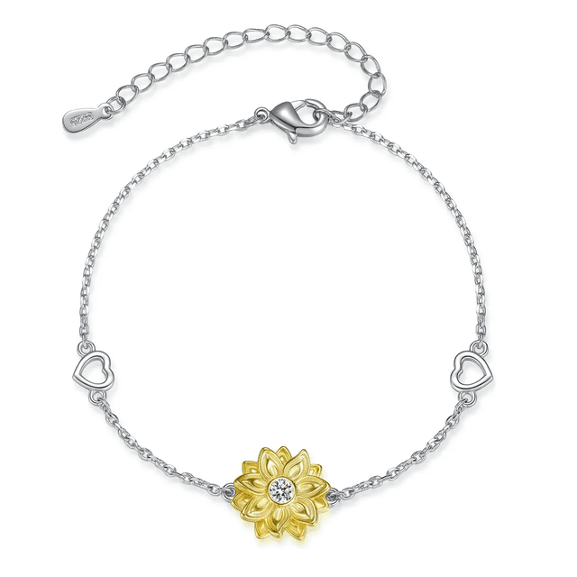 Pulseras De Girasol Plata 925 Joyeria Regalo Para Mujeres Xtellar Plateado