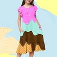 thumbnail image 2 of Gunia Girls Hawaiian Dress Sleeveless Casual Party Wear Ice Cream Print Tiered With Flutter Sleeves Kids Comfortable Elastic Waist Sundress For Holiday Beach Light Pink 6-15 Years, 2 of 6