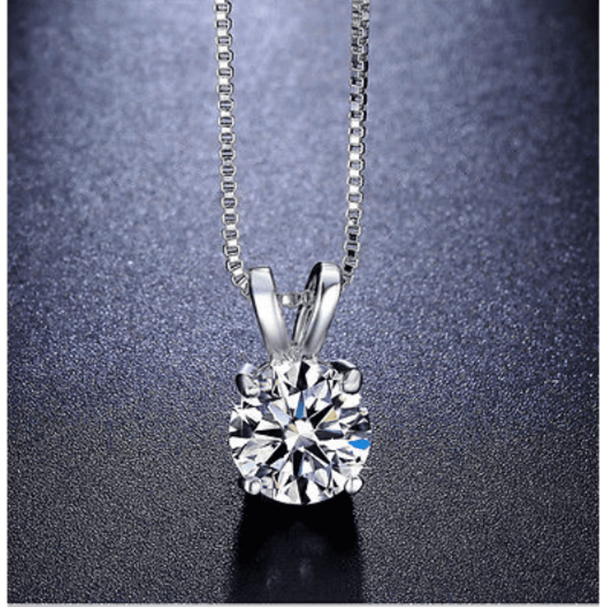Genuine 1 2 Carat Natural Solitaire Round Cut Diamond 4 Prong Pendant Necklace In 14K White Gold by Diamond Princess