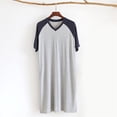 thumbnail image 6 of Tnhcen Men's Polyester V - Neck Short Sleeve Nightgown Knee - Length Loose Fit Pajama L - 5XL Plus Size Sleepwear, 6 of 6