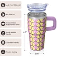 thumbnail image 3 of Geometric Texture 20oz Stainless Steel Tumbler with Handle, Double Wall Insulated Travel Coffee Cup Leak Proof Straw, 3 of 5