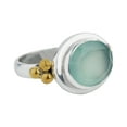 thumbnail image 4 of YoTreasure Aqua Chalcedony Solid 925 Sterling Silver Brass Ring Jewelry, 4 of 4