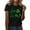Black, variant on Ohufall Women's St. Patrick's Day Top Casual Shamrock Print Tees Summer 2026 Short Sleeves Crewneck Tshirts Lucky St Patty's Day Tee Shirts for Women