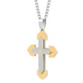 thumbnail image 5 of Mens Two-Tone Stainless Steel The Lord's Prayer Cross Pendant Necklace, 5 of 5