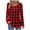 Red, variant on ZUKMRJPC Womens Long Sleeve Tunic Tops Button Down Vintage Plaid Casual Pullover Shirts Fall Lightweight Trendy Work Tops