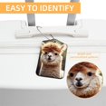 thumbnail image 3 of Alpaca Square PU Leather Luggage Tags - 2 Pack with Privacy Cover and Stainless Steel Ring - Suitable for Travel, Backpack, Handbag - Suitcase Tags, Travel Tag, 3 of 7