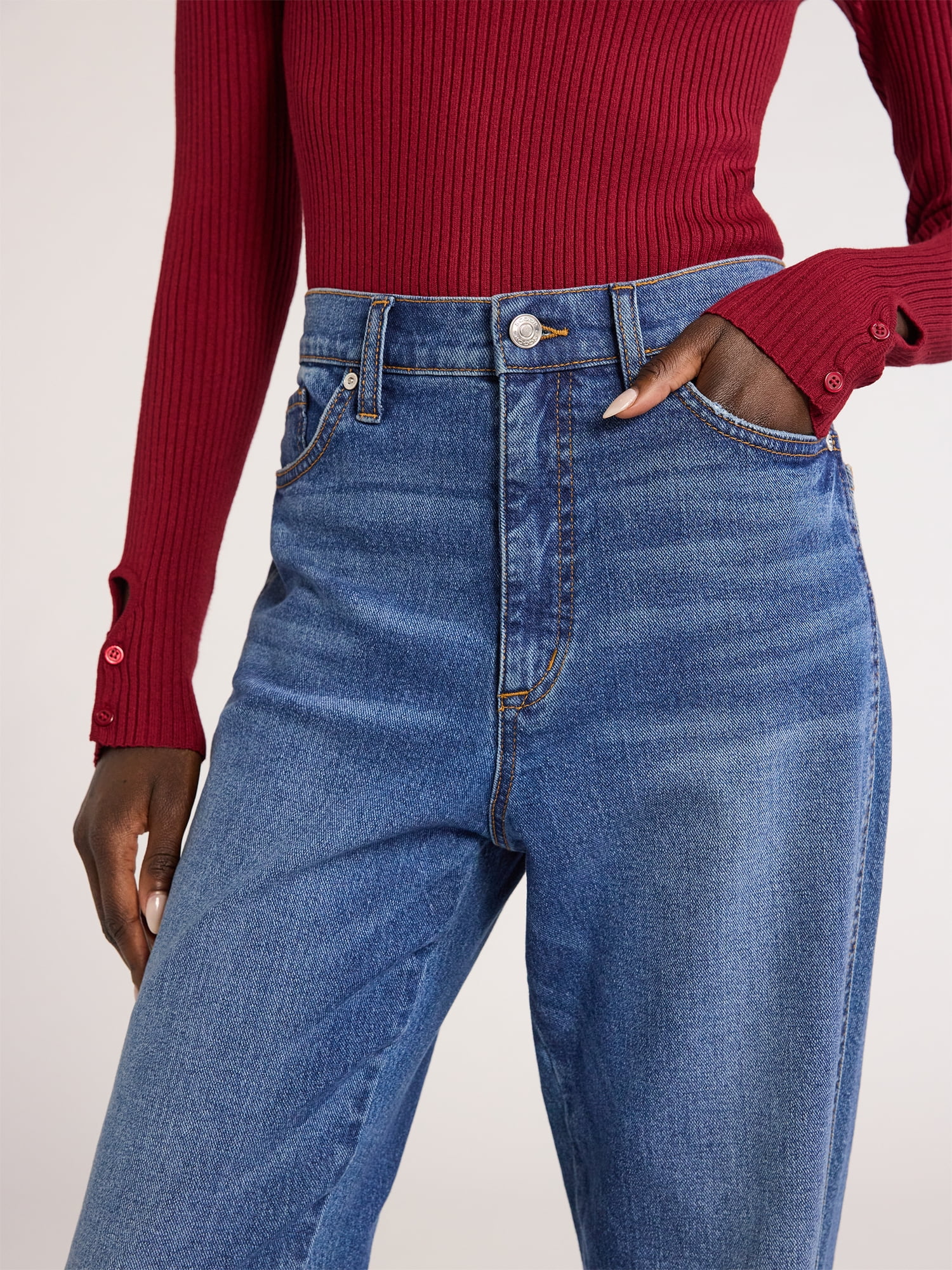 Scoop Women's Stovepipe High Rise Straight Leg Jeans, Sizes 0-20