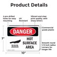 thumbnail image 2 of (2 Pack) Hot Surfaces In This Area OSHA Danger Sign 10 Inch X 7 Inch Plastic Sign, Weather Resistant, UV Protected for Workplace, Business, and Construction Site, Made in the USA, 2 of 8
