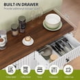 thumbnail image 5 of SELOOYE Double Tilt Out Trash Can Cabinet Hidden Kitchen Trash Can, 20 Gallons Freestanding Recycling Cabinet with Hideaway Drawers Pet Proof Trash Can for Kitchen Living Room, White, 5 of 7