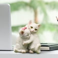 thumbnail image 7 of Hxlamzoo White Cat Statue for Desk Couple Kitten Figurines Decor Resin Cat Sculpture Decorative Desk Statues for Office, Living Room Gifts for Cat Lovers Mom 2.95*2.55 Inch, 7 of 7