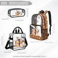 thumbnail image 3 of DISNIMO Pug Printed Clear Backpack for Girls, Yorkshire Terrier Paw Print 17 Inch Transparent Bookbag with Lunch Box and Pencil Bag Set, Heavy Duty PVC Clear Bookbag Large School Backpack, 3 of 4